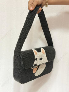 Bolso de Hombro Tipo Clutch de Lujo Hecho a Mano con Diseño de Perro y Cuentas para Mujer, Venta al por Mayor, Bolso de Noche para Novia, Fabricante de India - Product Image 3