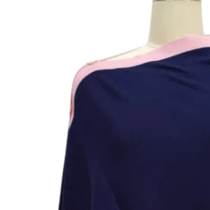 Navy Pink Poncho Shawl Women Pearl Button Accent Soft <b>Wrap</b> Cape Elegant Casual Fashion Outerwear Accessory - Product Image 3