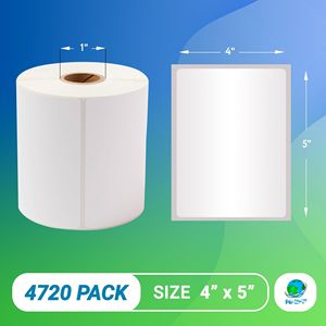 Carta termica diretta bianca Confezione 4720 da 4X5 pollici Etichette di spedizione con anima da 1 pollice per codice a barre stampante termica - Product Image 2