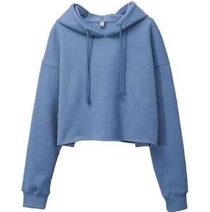 Wholesale Women's Cropped Hoodies Top Quality Cotton Knitted Light Weight Stylish Breathable Women's Clothing Crop Top Hoodies - Product Image 1