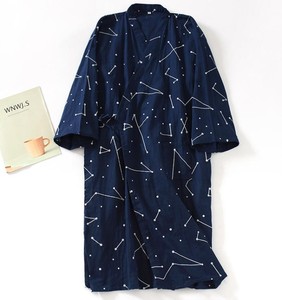 Cotton <b>Men's</b> Summer Casual Smooth Home Wear Pajamas Wholesale Custom Label Bathrobe <b>Cardigan</b> <b>Long</b> Sleeve Nightdress Sweat Suit - Product Image 4
