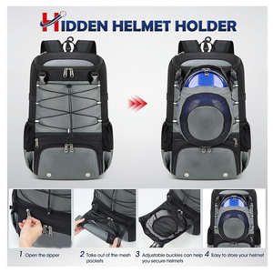 Sac à dos de baseball multifonctionnel 56L, sac de softball imperméable, rangement pour bâtons, gants, casque et chaussures pour hommes - Product Image 3