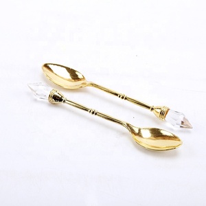 Thiết Kế Dễ Chịu Pha Lê Dát Bộ Đồ Ăn Muỗng Kim Loại Sang Trọng Bạc Ware Đầy Màu Sắc Flatware <span class=keywords><strong>Set</strong></span> Thép Không Gỉ Dao Kéo - Product Image 1