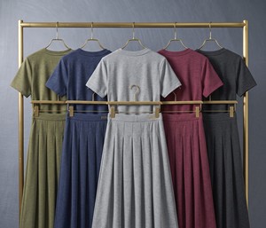 Chiffon A-Line Midi <b>Skirt</b> Solid Color <b>Elastic</b> Waist Comfortable Minimalist Style All Seasons Wear - Product Image 6