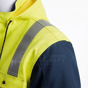 New Arrival SCALER SPORTSWEAR High Visibility ANSI Class 3 <b>Waterproof</b> Reflective Hoodies Pullover Long Sleeve Drawstring Hood - Product Image 5