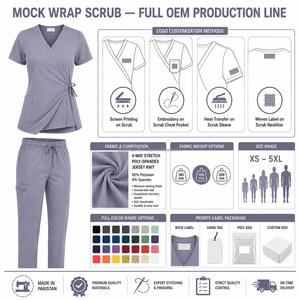 Custom Factory Direct Custom Embroidered Logo <b>Tunic</b> Style <b>Nursing</b> Uniform Set Elastic Waistband Drawstring Professionals New - Product Image 3