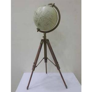 Globo de decoración náutico auténtico, mapa Vintage del mundo con soporte de trípode de mesa - Product Image 1