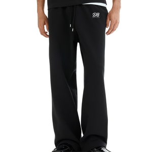 Pantalon de jogging décontracté unisexe en molleton doublé, coupe ample, taille élastique avec cordon de serrage, jambe large, pour le sport et la détente, vente en gros - Product Image 1