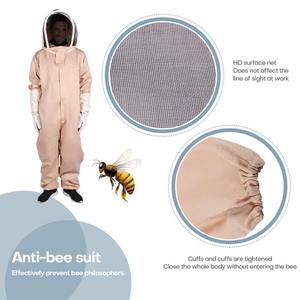 Combinaison d'apiculteur intégrale verte avec voile amovible, protection de niveau D, vêtement de sécurité coupe ample en polyester anti-coupure - Product Image 2