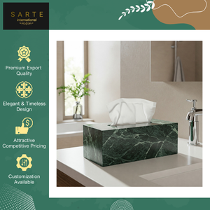 Accessoire de maison de luxe, dernier design, boîte à mouchoirs suspendue en marbre vert, faite à la main, imperméable, écologique, durable et décorative - Product Image 6