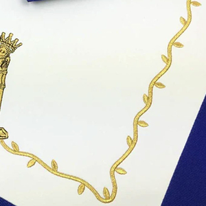 Custom Embroidered 3D Masonic Apron Blue Lodge Master Mason Regalia <b>Sew</b>-On Badge Garment Accessory Safety <b>Pin</b> Classical Style - Product Image 3