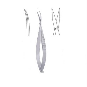 Micro Tijeras Profesionales Nuevas para Neurocirugía de 18 cm con Mango de Bayoneta y Resorte, Instrumentos Quirúrgicos Recubiertos - Product Image 3