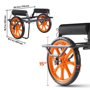 Carrello per Kayak e Canoa da Campeggio con Pneumatici in Gomma Piena da 15 Pollici, Capacità di Carico 330 Libbre, Smontabile, con Cavalletto - Product Image 6