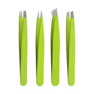 Pince à épiler professionnelle en acier inoxydable à pointe fine, embout en fibre, best-seller, emballage personnalisé avec logo - Product Image 1