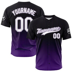 Maillot de baseball personnalisé pour équipe, uniforme par sublimation, col en V, 100 % polyester, logo personnalisé, nom et numéro, séchage rapide, respirant, unisexe - Product Image 1
