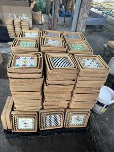 ถาดเสิร์ฟหวายธรรมชาติเวียดนาม ทำด้วยมือจากวัสดุหวาย สำหรับร้านอาหาร จัดเลี้ยง โรงแรม อาหารเช้า ชา กาแฟ และใช้ในบ้าน - Product Image 6