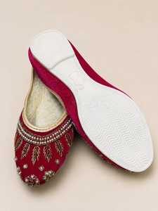 Mules en velours ornées de perles pour femmes, toutes saisons - Product Image 1