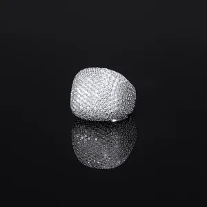 Luxury Moissanite DEF 0.5 Carat Prong <b>Set</b> Street Ring for Unisex - Product Image 2