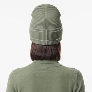 Winter Wear Rhinestone Knit Beanie Custom Embroidered Logo Ribbed Cuff Unisex <b>Warm</b> Fashion Streetwear <b>Hat</b> Wholesale - Product Image 5