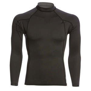 Men's Long Sleeve <b>Mock</b> <b>Neck</b> Compression Rash Guard Quick Dry Stretch UV Protection Surf Swim Athletic Shirt - Product Image 1