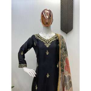 Hermosa parte superior e inferior de mujer con Dupatta para fiestas Conjunto elegante - Product Image 1