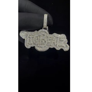 Personalized Custom Hip Hop Pendant 925 Sterling Silver Pendants Pass <b>Tester</b> VVS Moissanite Diamond Ice Out Letter Name Pendant - Product Image 1