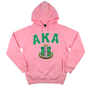 For <b>Pink</b> Winter Pullover <b>Hoodie</b> Green Chenille Embroidery Greek Sorority Women Premium Soft Eco-Friendly Casual Stylish Fit - Product Image 1