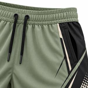 Premium <b>Mens</b> Sage Green Sublimated Athletic <b>Shorts</b> Quick Dry Waterproof Breathable Geometric <b>Pattern</b> Side Pockets Gym Running - Product Image 2