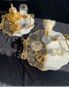 Gold Metal Storage Jar Set with Lid Wedding Favor Resin Tray <b>Scissors</b> - Product Image 4