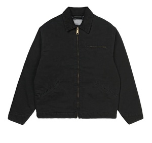 Chaqueta de trabajo con cremallera de alta calidad para hombre de invierno de alta calidad con lona de algodón personalizable bordada - Product Image 1