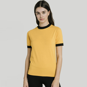 Camisetas deportivas informales de verano para mujer, ligeras, de punto de algodón transpirable de alta calidad, de corte regular, color rojo - Product Image 3