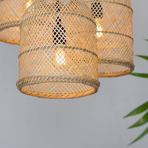 Handmade Bamboo Pendant Light Triple <b>Drop</b> <b>Ceiling</b> Light Rustic <b>Lighting</b> Natural Rattan Fixture Supplier Manufacturer - Product Image 2