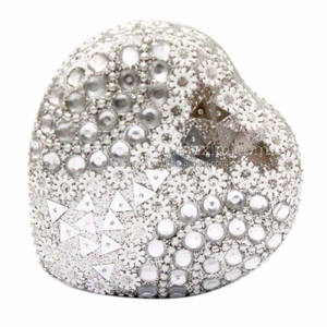 High Quality <b>Heart</b> <b>Shape</b> Trinket <b>Box</b> Beaded & Mirror Work Orgnagizer Leightwight Beaded Trinket <b>Box</b> for Return Gift - Product Image 6