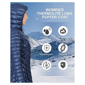 Manteau long matelassé pour femme Maryan à capuche, ultra léger, chaud, Thermolite, hiver, isolé, élégant, confortable, durable - Product Image 5