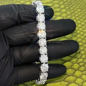 Bracelet tennis classique pour enfants en argent sterling plaqué or, avec moissanite taille cœur de 5,50 carats certifiée par un testeur - Product Image 4