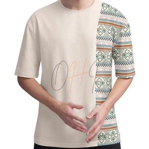 เสื้อยืดคอกลมสีขาวสำหรับผู้ชาย ผ้าฝ้าย 100% ทรงหลวม ระบายอากาศได้ดี เป็นมิตรต่อสิ่งแวดล้อม - Product Image 1