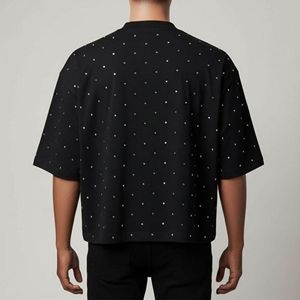 Camiseta de Algodón Pesado con Logotipo Personalizado, Lavado Ácido, Estilo Desgastado, Corte Holgado, 100% Algodón para Hombre - Product Image 4