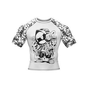 เสื้อรัดกล้ามเนื้อสำหรับกีฬา MMA แบบ Grappling ออกแบบลายพิมพ์เองได้ด้วยเทคนิค Sublimation เสื้อ Bjj Rashguard พิมพ์ลายตามสั่งสำหรับผู้ชาย OEM แบบยาว - Product Image 4