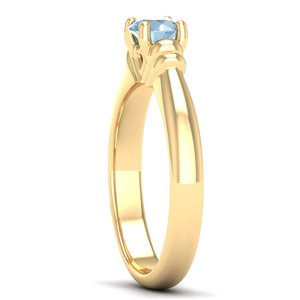 Anillo de Compromiso REYES Solitaire de Plata de Ley 925 con Moissanita, Corte Redondo, 0.5 Quilates, Gema de Aguamarina, Joyería Fina Personalizada - Product Image 3