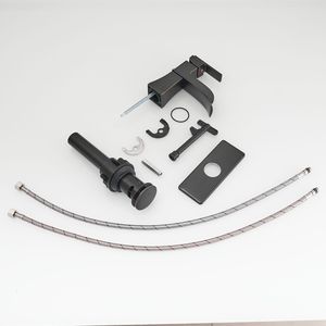 Rubinetto per lavabo ORB Waterfall monocomando a 1 foro con scarico a soffietto, tubi di alimentazione e piastra di montaggio per bagno - Product Image 6