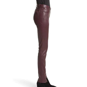 Leggings en cuir extensibles, coupe ajustée, style urbain élégant, pantalon en cuir de vachette robuste, design inspiré de la moto, pantalon en cuir de qualité supérieure - Product Image 6