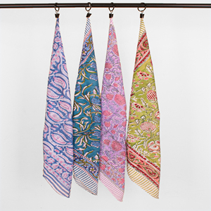 Hippie Bohemian Neck Scarf Bandana Printed Cotton Square Headwear Floral Pattern Vintage Style Handcrafted <b>Gift</b> for Unisex - Product Image 3