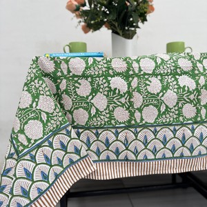 Cotton Hand Block Printed Eco-Friendly Customizable Indian Rectangle Modern Durable <b>Table</b> Cover <b>Runner</b> Floral Design Handmade - Product Image 4