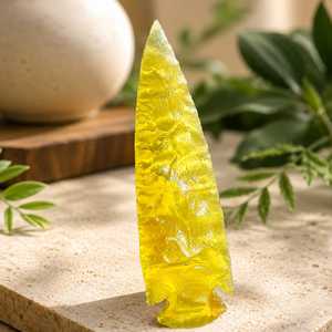 Punta de Flecha de Fibra Óptica Amarilla de 6 Pulgadas, Cristal Decorativo Luminoso, Piedra Preciosa al por Mayor - Product Image 6