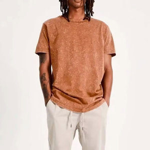 Camiseta de Hombre de Alta Calidad, Estilo Casual, Lisa, Desgastada, Oversize, Lavado Ácido, Fabricante de Camisetas de Hombre de Alta Calidad con Lavado Ácido - Product Image 4