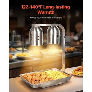 Lampada Riscaldante Commerciale da 500W per Alimenti, Elettrica Autoportante in Acciaio Inossidabile, per Scaldapatatine e Attrezzature per Mantenere Calde le Preparazioni - Product Image 2
