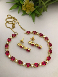 Conjunto de collar de lujo de calidad premium con circonitas cúbicas, diseño hermoso, perfecto para fiestas, oficina, combina con todos los atuendos, ligero. - Product Image 2
