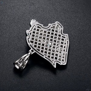 Colgante de Lujo Pantera de Plata 925 con Baño de Rodio y Moissanita Micro Pavé, Corte Brillante Redondo, Amuleto Temático Animal para Uso Diario - Product Image 5
