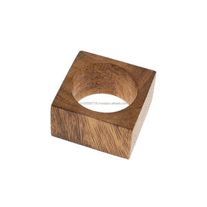 Rond de serviette en bois sculpté artistique artisanal décoration de ferme rustique mariage salle à manger cuisine de vacances - Product Image 4