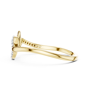 INTERLOCK PETAL LAB GROWN DIAMOND <b>RING</b> <b>SET</b> 18KT YELLOW GOLD RHODIUM PLATED CLASSIC CUT ENGAGEMENT WEDDING PARTY DAILY USE <b>WOMEN</b> - Product Image 2